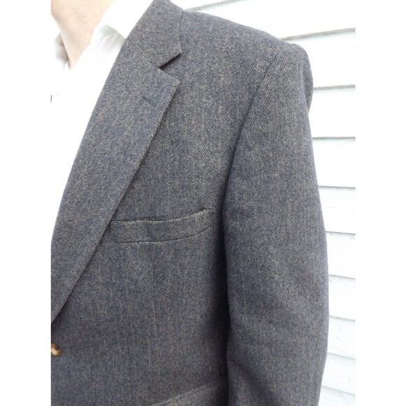 Trotters Club Mens Herringbone Jacket Sport Coat Vintage 46 R - Picture 4 of 5